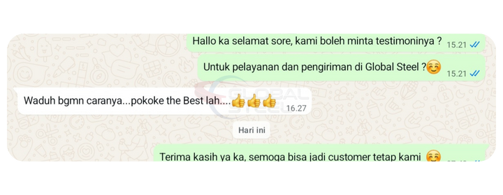 testimoni global steel 8