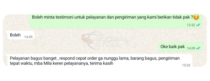 testimoni global steel