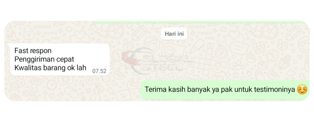Screenshot chat testimoni Bambang – UPVC Immo Roof Double Layer