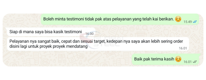 testimoni global steel 1