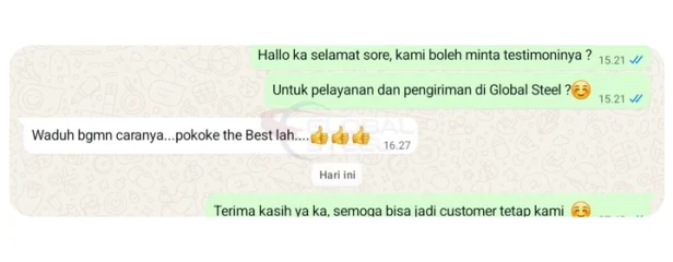 testimoni global steel 8